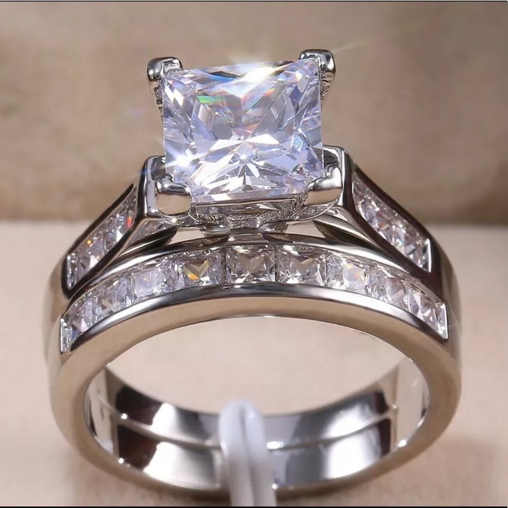 DENKAYS PRINCESS CUT BRIDAL WEDDING RING